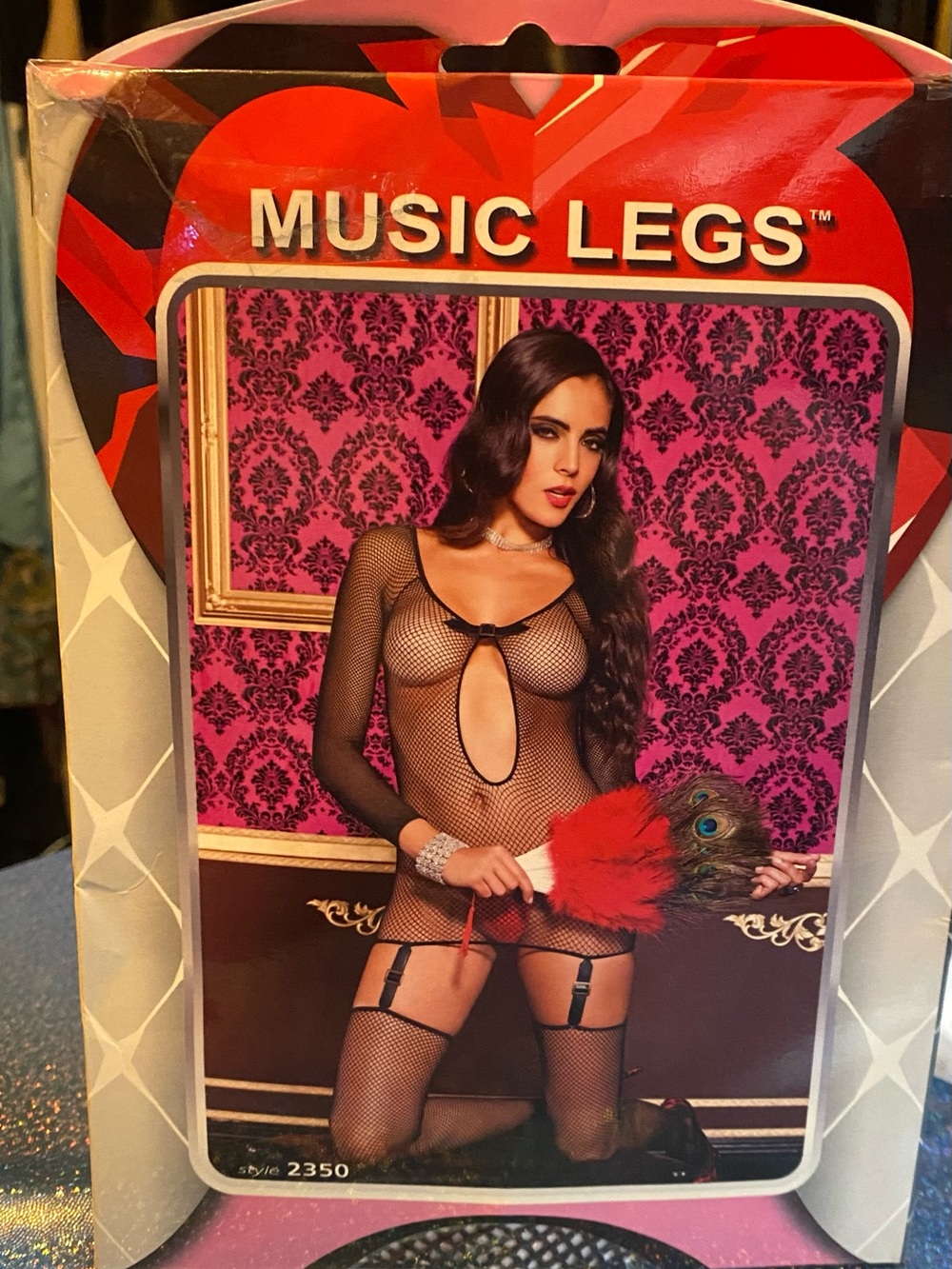 Music Legs Black Fishnet Long Sleeve Keyhole Bodystocking